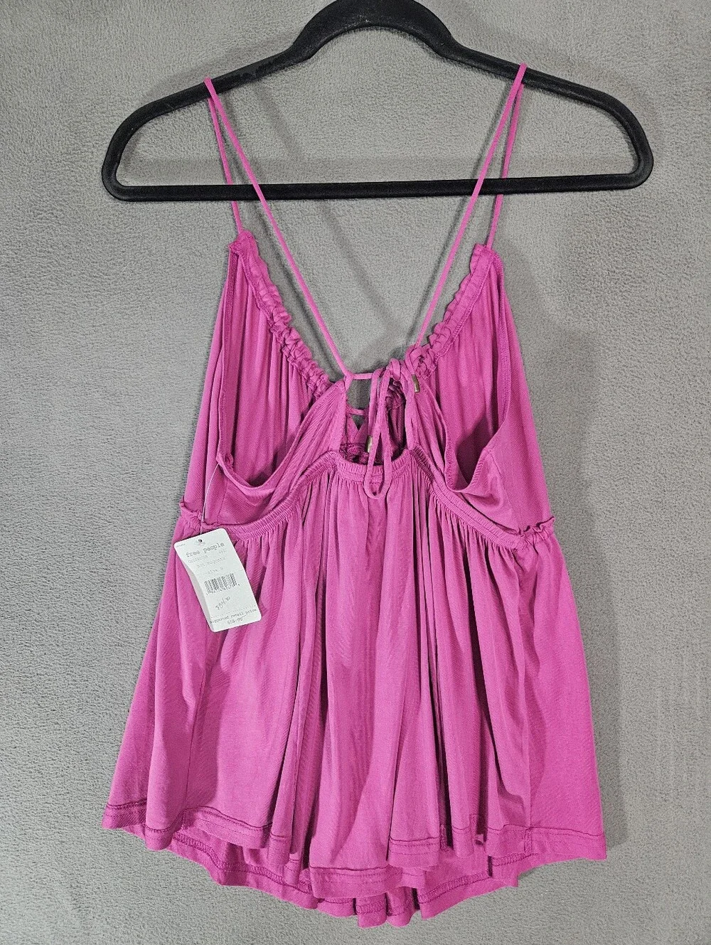 NWT Free People Sundrop Camisole Size Small Fusha Pink Strappy Oversized Tank